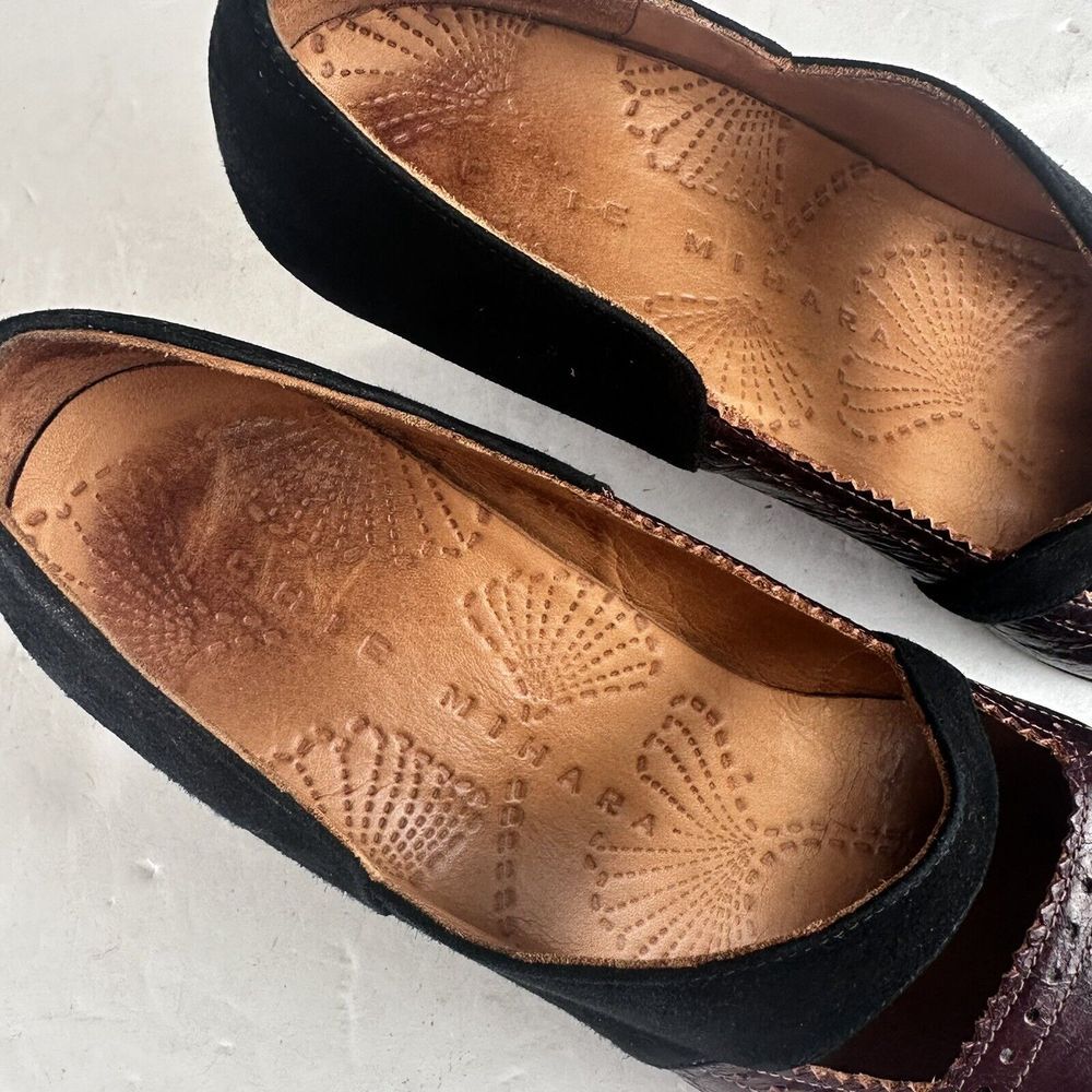 Chie Mihara Leather Loafer Velvet Mary Janes Two Tone Pointed Toe US 6 | EU 36 - Picture 8 of 15